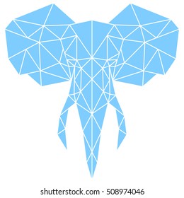  Elephant low poly icon.