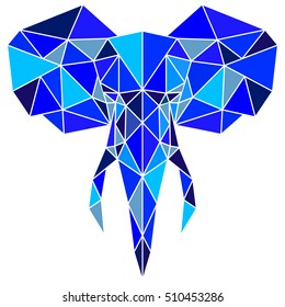 Elephant low poly icon.