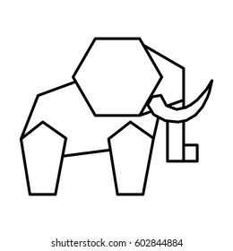 elephant low poly style vector illustration design