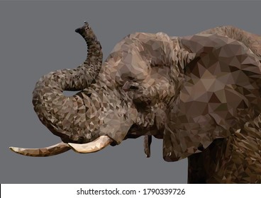 Elephant low poly vector art