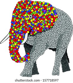 Elephant made of circles