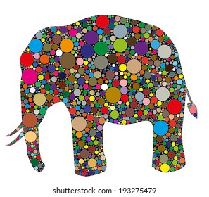 elephant made up of colors