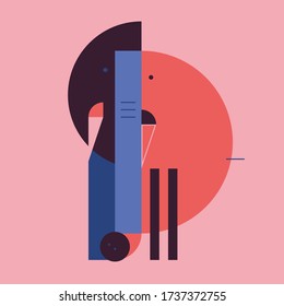 Elefante de formas geométricas. Ilustración vectorial.