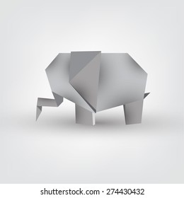 Elephant made from paper origami