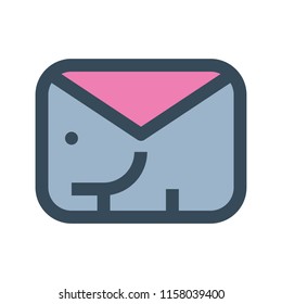 Elephant mail logo icon vector
