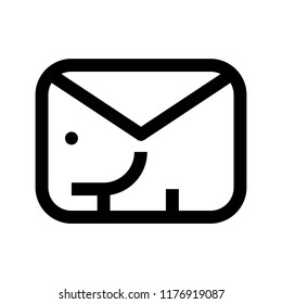Elephant mail logo illustration
