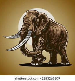 Elephant Mammoth Vector Illustration Artwork Ancient Animal