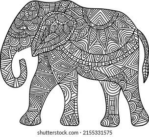 Elephant Mandala Coloring Pages for Adults
