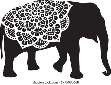 elephant mandala design (vector icon)