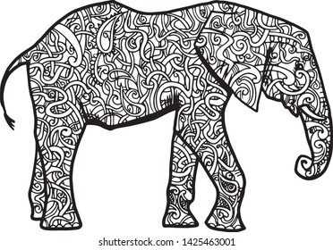 elephant mandala illustration print pattern