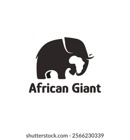 Elephant And Map Of Africa Logo Vector Image