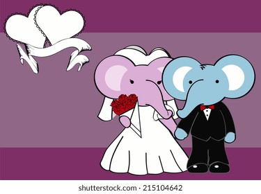 elephant married cartoon background in vector format very easy to edit