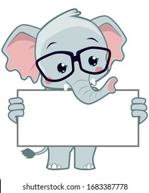 Elephant mascot cartoon in vector