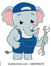 Elephant mascot cartoon in vector