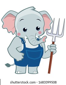 Elephant mascot cartoon in vector