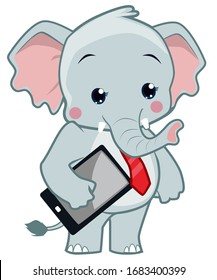 Elephant mascot cartoon in vector
