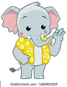 Elephant mascot cartoon in vector