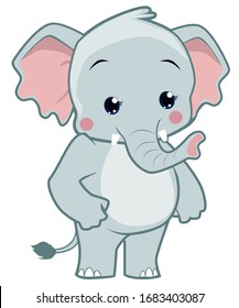 Elephant mascot cartoon in vector