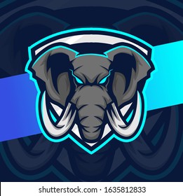 elephant mascot esport logo design