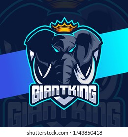 elephant mascot esport logo design