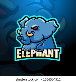 Elephant mascot esport logo design