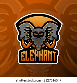 elephant mascot esport logo design