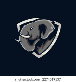 Vector de diseño del logo de apoyo a mascota elefante