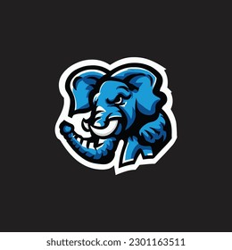 Elephant mascot esport logo design 