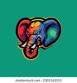 Elephant mascot esport logo design 