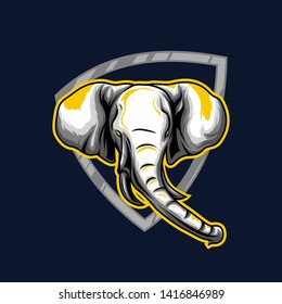 elephant mascot gaming esport logo concept