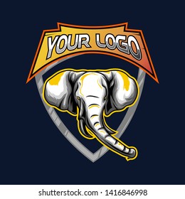 elephant mascot gaming esport logo concept