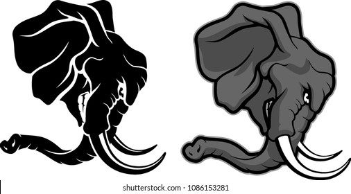 Elephant Mascot Head in different variations