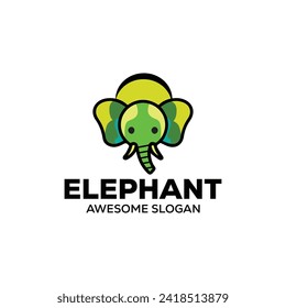 Elephant mascot illustration logo design vector