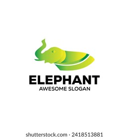 Elephant mascot illustration logo design vector