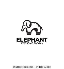 Elephant mascot illustration logo design vector