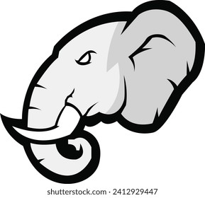 Elephant Mascot logo Design. Brave Elephant Face vector template. Elephant Head design for graphic, Elephant Logo icon Sport Team logo design, Vector Template Illustration, Mascot Brave animal Logo