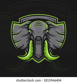 Elephant mascot logo design esport template. Illustrative concept of animals head for gaming team or other community. Editable vector