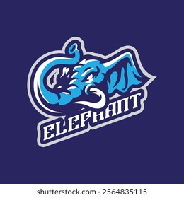 Elephant mascot logo design with modern illustration concept style for badge, emblem and t shirt printing. Elephant head illustration for sport team.