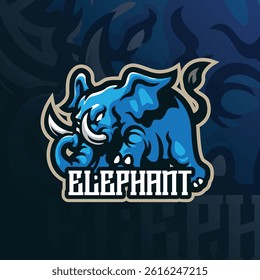 Elephant mascot logo design with modern illustration concept style for badge, emblem and t shirt printing. Angry elephant illustration for sport team.