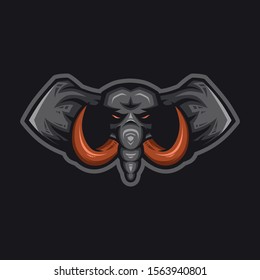 elephant mascot logo design template vector