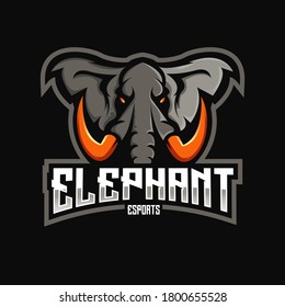 Design-Vektorgrafik des Elefanten-Maskottemblems mit modernem Design für den Abdruck, das Emblem und das T-Shirt