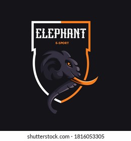 Elephant mascot logo design vector with modern illustration concept style for badge, emblem and t shirt printing. Ivory elephant illustration for e-sport team
