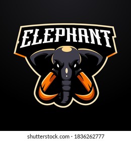 Elephant mascot logo design vector with modern illustration concept style for badge, emblem and gaming. Angry  Elephant illustration for e-sport team
