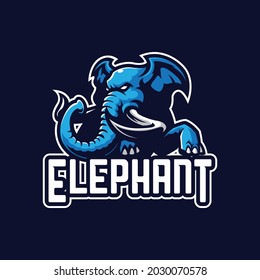 Elephant mascot logo design vector with modern illustration concept style for badge, emblem and t shirt printing. Angry elephant illustration.