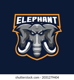 Vector de diseño del logo de la mascota elefante con estilo de concepto de ilustración moderno. Ilustración de la cabeza del elefante.