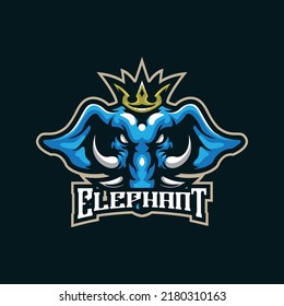 Vector de diseño del logo de la mascota elefante con el concepto de ilustración moderna para impresión de insignias, emblemas y camisetas. Ilustración de la cabeza del elefante para el equipo deportivo.