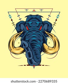 elephant mascot logo design vector with modern illustration concept style for badge, emblem and t shirt printing. angry elephant illustration