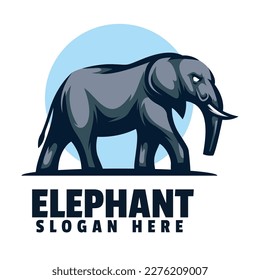 Vector de diseño del logotipo de la mascota del elefante