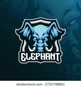 Vetor de design do logotipo do mascote do elefante. Ilustração de cabeça de elefante para esporte e equipe de esporte.