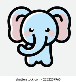Elephant Mascot Logo, Elephant vector design, Animal Gradient Logo Design, Elephant Minimal logo, Branding, Creative logo designs, vector illustration, Sports Elephant Vector Icon, cute baby icon